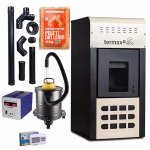 Pachet termosemineu cu peleți - Termax Kamin Eco 25 kW 160mp