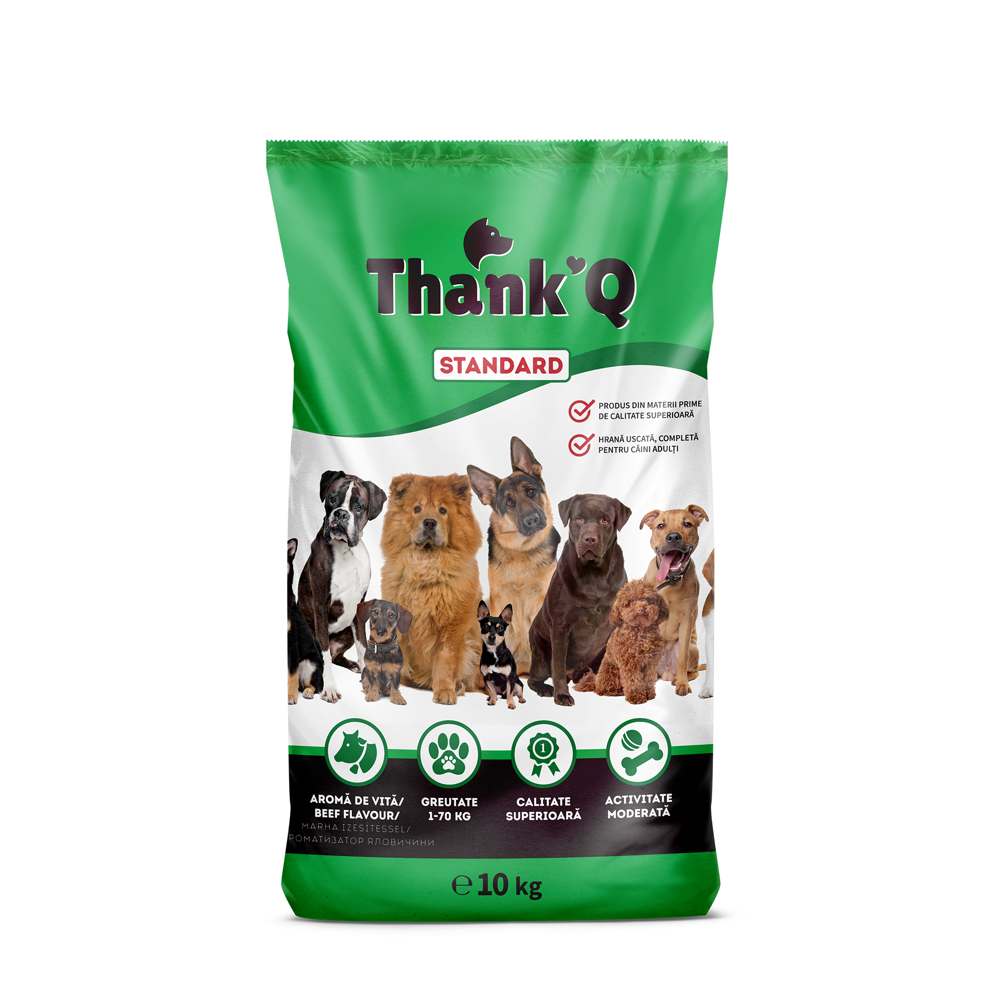 TQ vita 10 kg c Thank'Q Standard Hrană uscată pentru câini cu aromă de vită 10 kg - imagine 1